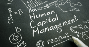 Corporate professional accessing SAP HCM dashboard for advanced training session